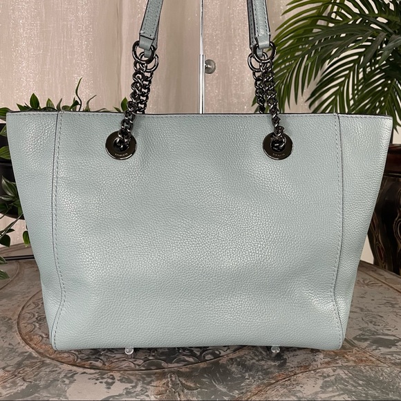 Coach Turnlock Chain Tote 27 57107 Chambray Blue - Picture 3 of 14